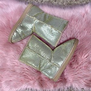Sequin Gold Boots